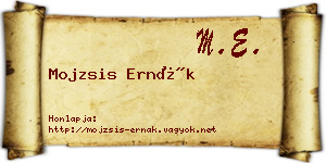 Mojzsis Ernák névjegykártya